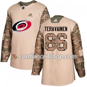 Adidas Maillot de Hockey Carolina Hurricanes Teuvo Teravainen 86 2017-2018 Camo Veterans Day Practice Authentic - Homme